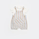 Bibaby Salopet Tulum Stripe Sytle Bej - Mavi