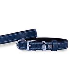 Doggie Konfor Deri Sade Boyun Tasması Royalblue 2x30 35 Cm 