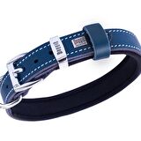 Doggie Konfor Deri Sade Boyun Tasması Royalblue 2x35 40 Cm 
