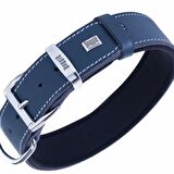 Doggie Konfor Deri Sade Boyun Tasması Royalblue 3,5x47 55 Cm 