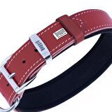 Doggie Konfor Deri Sade Boyun Tasması Kırmızı 4x52 60 Cm 