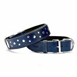 Doggie Yumuşak Dokulu Rivetli Köpek Boyun Tasması Mavi SBT-4011 L