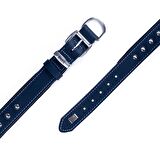 Doggie Konforlu Gerçek Deriden El Yapımı Çivili Köpek Boyun Tasması 3x42-50cm Royal Mavi