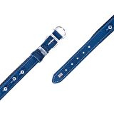 Doggie Konforlu Gerçek Deriden El Yapımı Nazar Boncuklu Köpek Boyun Tasması 2x30-35cm Royal Mavi