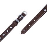 Doggie Comfort Deri Nazar Boncuklu Köpek Boyun Tasması Medium Kahverengi 2x35-40 Cm