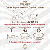 Doggie Konforlu Gerçek Deriden El Yapımı Nazar Boncuklu Köpek Boyun Tasması 3x42-50cm Kahverengi