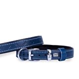 Doggie Deri Kemik Desenli Boyun Tasması M 2x35-40cm Royal Mavi