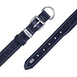 Doggie Deri Kemik Desenli Boyun Tasması M 2.5x37-45cm Siyah