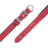 Doggie Konfor Deri Pati Desenli Boyun Tasması S Beden Kırmızı 2x30-35 cm