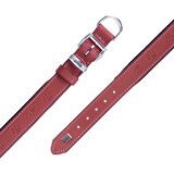 Doggie Köpek Boyun Tasması Konfor Gerçek Deriden El Yapımı Pati Desenli Kırmızı L 3.5x52-60 Cm