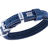Doggie Yumuşak Firstclass Deri Boyun Tasma Royalblue 1,5x25-30 Cm 