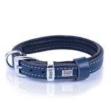 Doggie Yumuşak Firstclass Deri Boyun Tasma Royalblue 1,5x25-30 Cm 