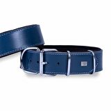 Doggie Çift Kat Deri Extra Güçlü Boyun Tasma Royalblue 5x60-70 Cm 