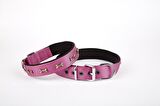 Doggie Softlu Kemik Desenli Köpek Tasması 2 cm x 40 cm Mor