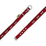 Doggie Softlu Kemik Desenli Köpek Tasması 2 cm x 45 cm Kırmızı