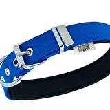 Doggie Comfort Metal Kemik İşlemeli Köpek Boyun Tasması M 2.5x37-45cm Royal Mavi