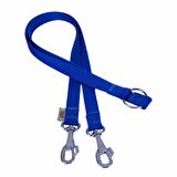 Doggie Dokuma Emniyet Kemerli Köpek Gezdirme Kayışı M 2x70-70cm Royal Mavi
