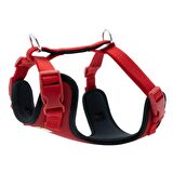Doggie Havalı Ped Dokuma Göğüs Tasması Kırmızı 1,5x40-50 Cm 