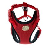 Doggie Havalı Ped Dokuma Göğüs Tasması Kırmızı 1,5x40-50 Cm 