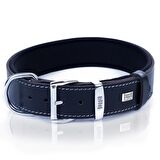 Doggie İsimlikli Deri Boyun Tasması L 3.5x52-60cm Siyah