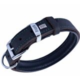 Doggie Yağlı Gerçek Deriden El Yapımı Köpek Boyun Tasması 3,5x52-60cm Yağ Yeşili