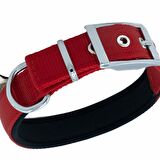 Doggie Elit Dokumadan El Yapımı Köpek Boyun Tasması 2,5x37-45cm Kırmızı