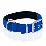 Doggie Elit Dokumadan El Yapımı Köpek Boyun Tasması 3x42-50cm Royal Mavi