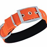 Doggie Elit Dokumadan El Yapımı Köpek Boyun Tasması 3x42-50cm Turuncu