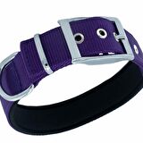 Doggie Elit Dokumadan El Yapımı Köpek Boyun Tasması 3x42-50cm Mor