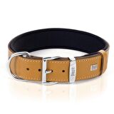 Doggie Konforlu Gerçek Deriden El Yapımı Çivili Köpek Boyun Tasması 4x47-55cm Camel