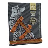 Cattie Premium Desenli Dokumadan El Yapımı Kedi Göğüs Takımı 40 cm Turuncu
