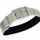 Doggie Elit Dokumadan El Yapımı Köpek Boyun Tasması 3x47-55cm K.Haki