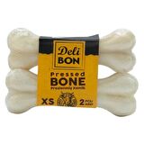 Delibon Köpekler İçin Deri Pres Kemik Beyaz 7 Cm 2 Li Paket