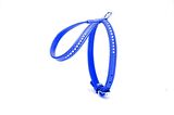 Doggie Flotter Swarovski Taşlı Deri Köpek Göğüs Tasması 1,2 x 29-40 cm Mavi