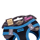 Doggie Havalı Dokuma Neon Serisi Küçük Irk Göğüs Tasması Mavi 3XS-22-26Cm *