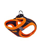 Doggie Havalı Dokuma Neon Serisi Küçük Irk Göğüs Tasması Turuncu 3XS-22-26Cm