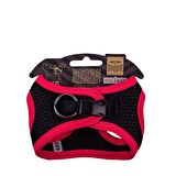 Doggie Havalı Dokuma Neon Serisi Küçük Irk Göğüs Tasması Pembe 3XS-22-26Cm