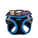 Doggie Havalı Dokuma Neon Serisi Küçük Irk Göğüs Tasması Mavi 2XS-26-30Cm