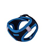 Doggie Havalı Dokuma Neon Serisi Küçük Irk Göğüs Tasması Mavi 2XS-26-30Cm