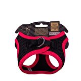 Doggie Havalı Dokuma Neon Serisi Küçük Irk Göğüs Tasması Pembe 2XS-26-30Cm