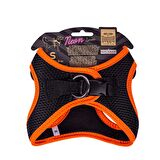 Doggie Havalı Dokuma Neon Serisi Küçük Irk Göğüs Tasması Turuncu S-32-38Cm