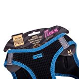 Doggie Havalı Dokuma Neon Serisi Küçük Irk Göğüs Tasması Mavi M-38-44Cm