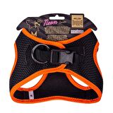 Doggie Havalı Dokuma Neon Serisi Küçük Irk Göğüs Tasması Turuncu M-38-44Cm