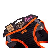 Doggie Havalı Dokuma Neon Serisi Küçük Irk Göğüs Tasması Turuncu M-38-44Cm