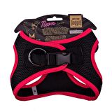 Doggie Havalı Dokuma Neon Serisi Küçük Irk Göğüs Tasması Pembe M-38-44Cm