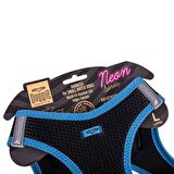 Doggie Havalı Dokuma Neon Serisi Küçük Irk Göğüs Tasması Mavi L-42-48Cm