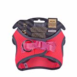 Doggie Havalı Dokuma Reflektör Serisi Küçük Irk Göğüs Tasması Pembe XS-30-34Cm