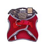 Doggie Havalı Dokuma Reflektör Serisi Küçük Irk Göğüs Tasması Kırmızı S-32-38Cm