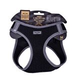 Doggie Havalı Dokuma Reflektör Serisi Küçük Irk Göğüs Tasması Siyah M-38-44Cm