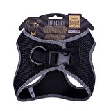Doggie Havalı Dokuma Reflektör Serisi Küçük Irk Göğüs Tasması Siyah M-38-44Cm